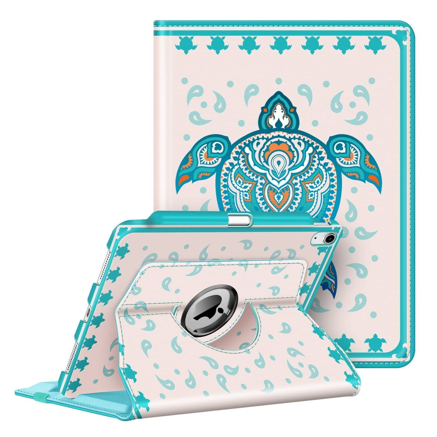 Stock Preferred - Case For iPad (A16) 11th Gen 11 Inch (2025) 360° Rotating Stand Shockproof - Green Sea Turtle