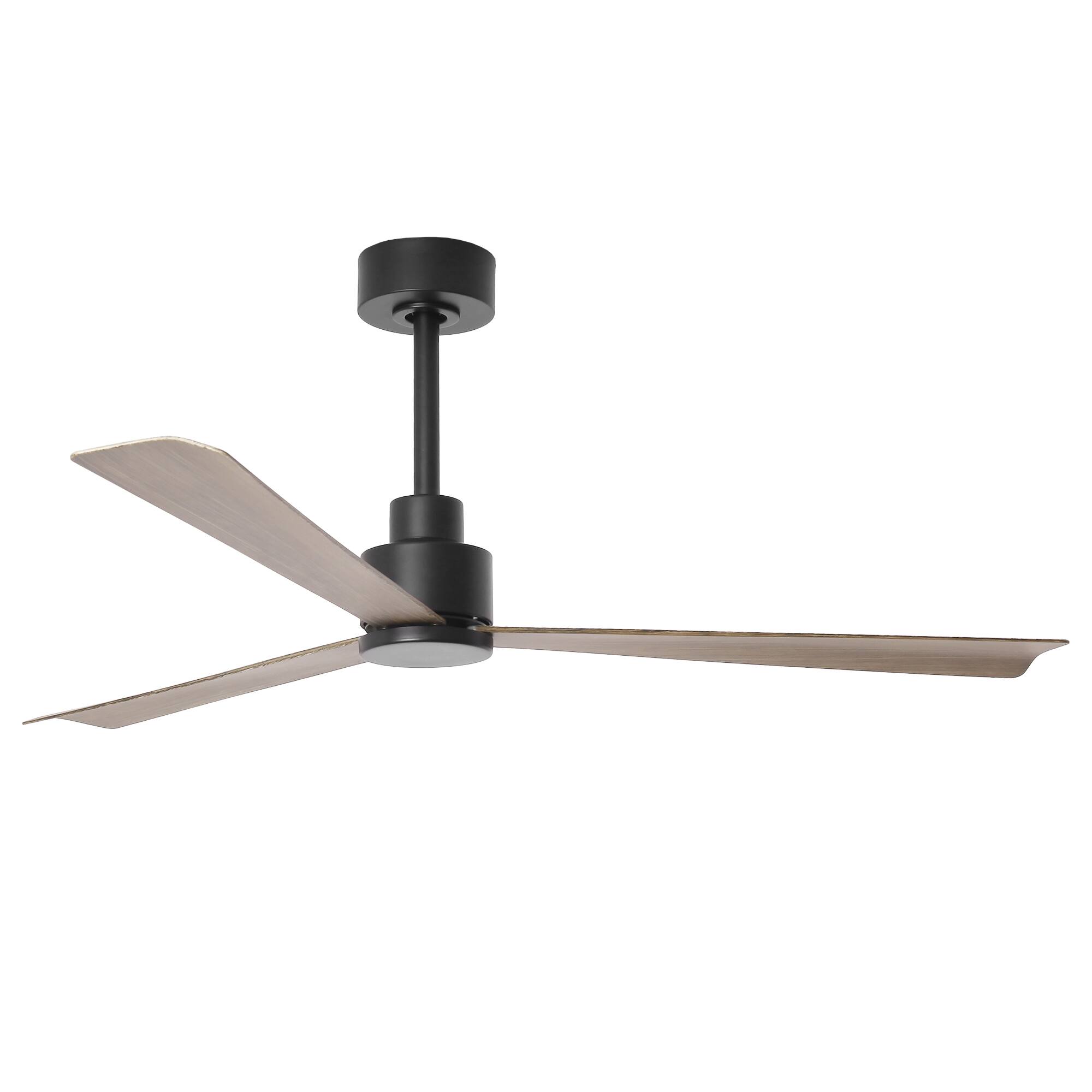 Alt View 7. Parrot Uncle - 52" Modern 3-Blade Ceiling Fan with Reversible DC Motor, 6-Speed, Remote Control, No Light - Brown.