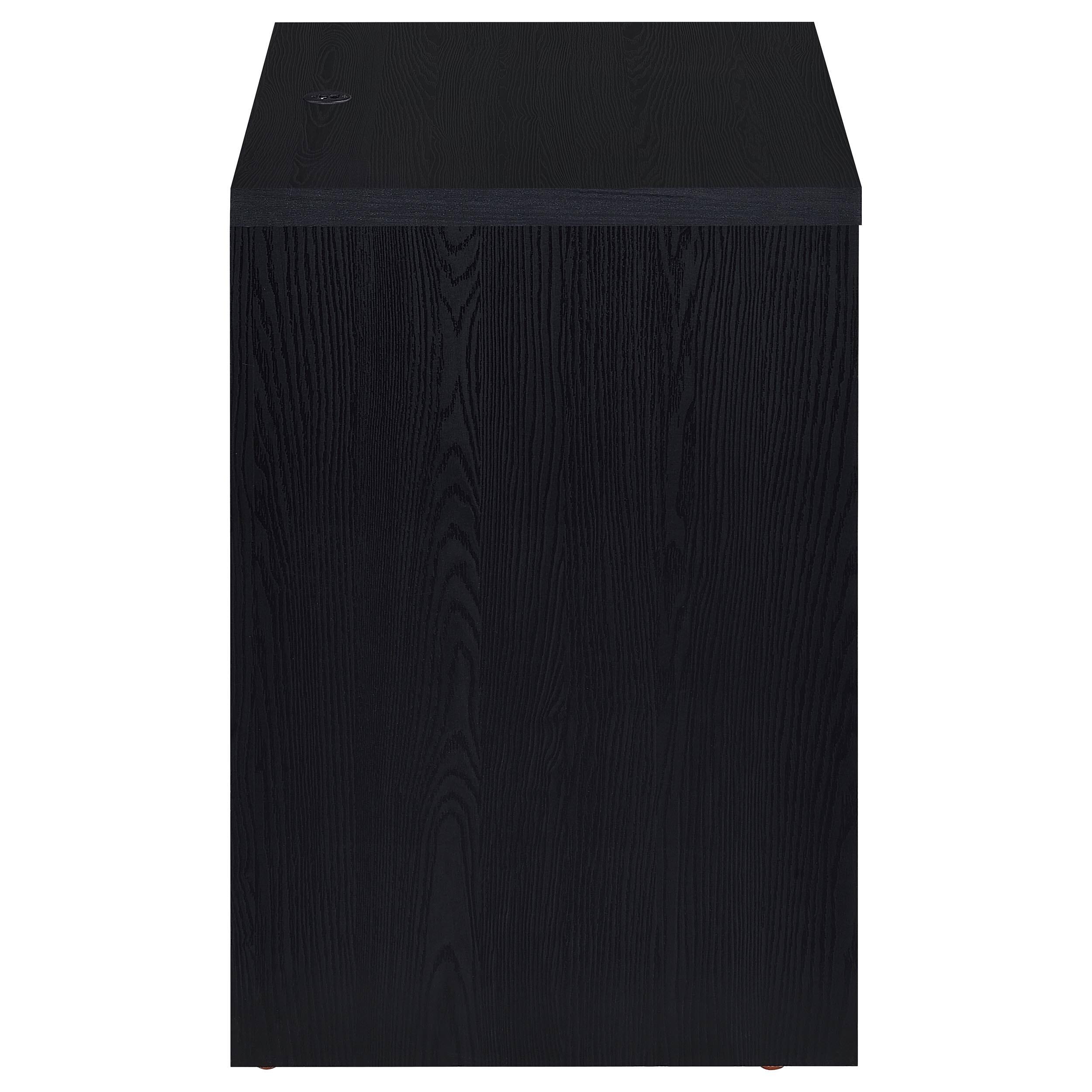 Alt View 1. Tiramisubest - Black 2-Drawer Nightstand with LED Lights and USB Ports - Black.