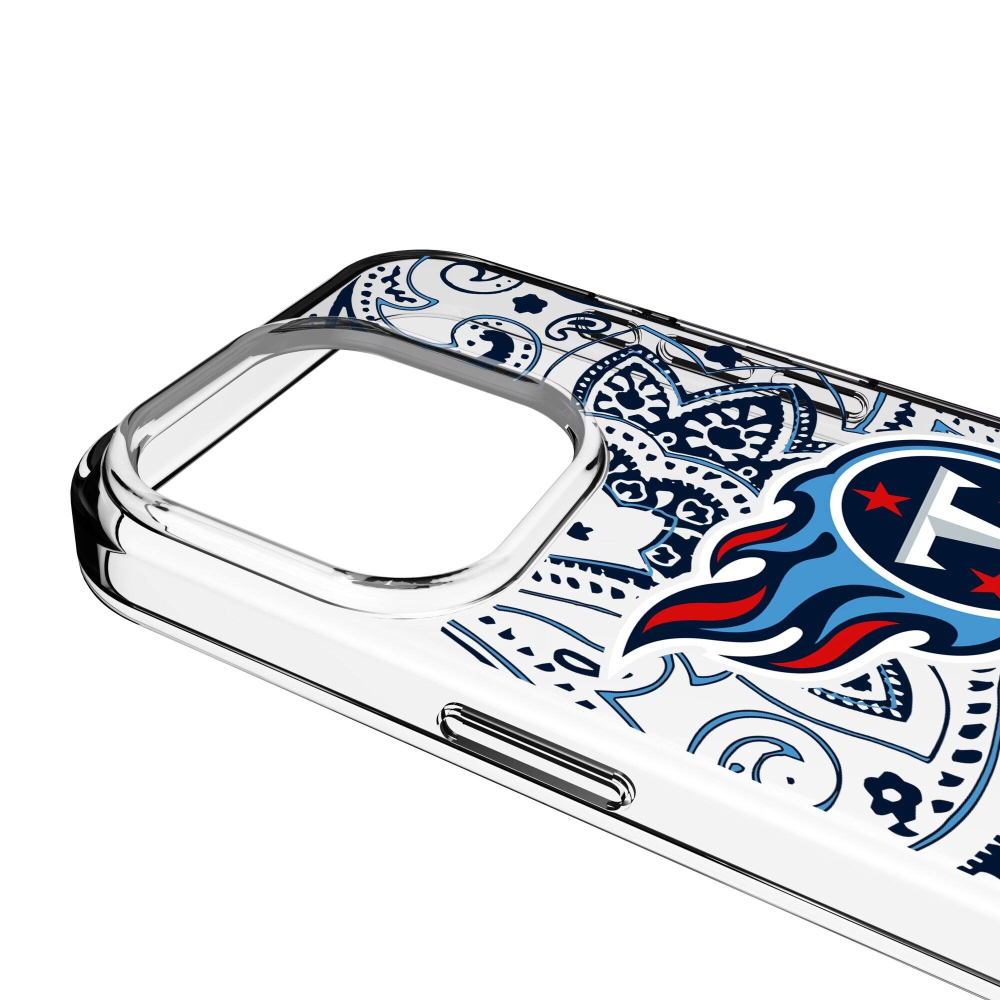 Alt View 2. Keyscaper - Tennessee Titans iPhone Clear Paisley Design Case - 16e - Multicolor.