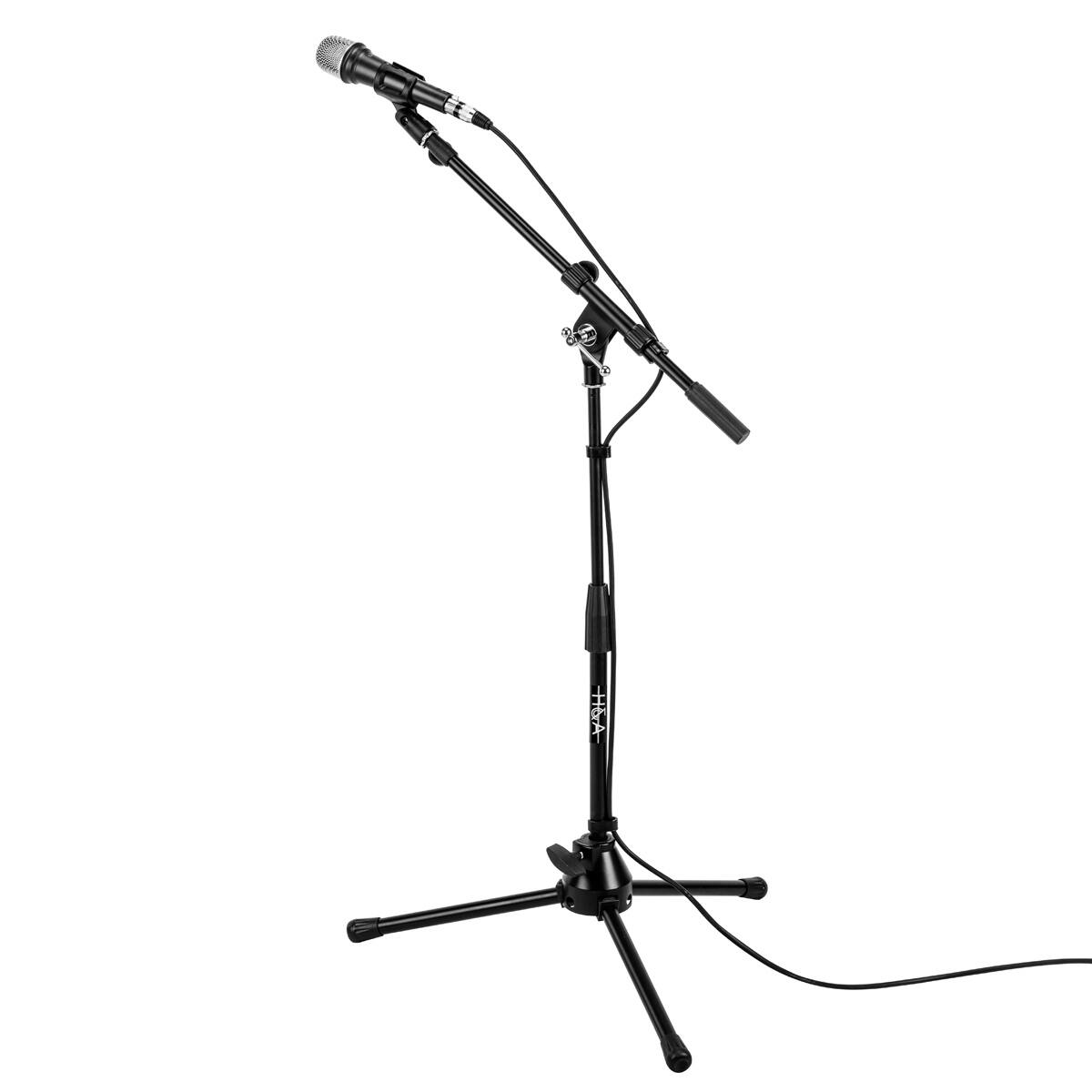 Alt View 1. H&A - H&A Short Tripod Microphone Stand with Telescoping Boom.