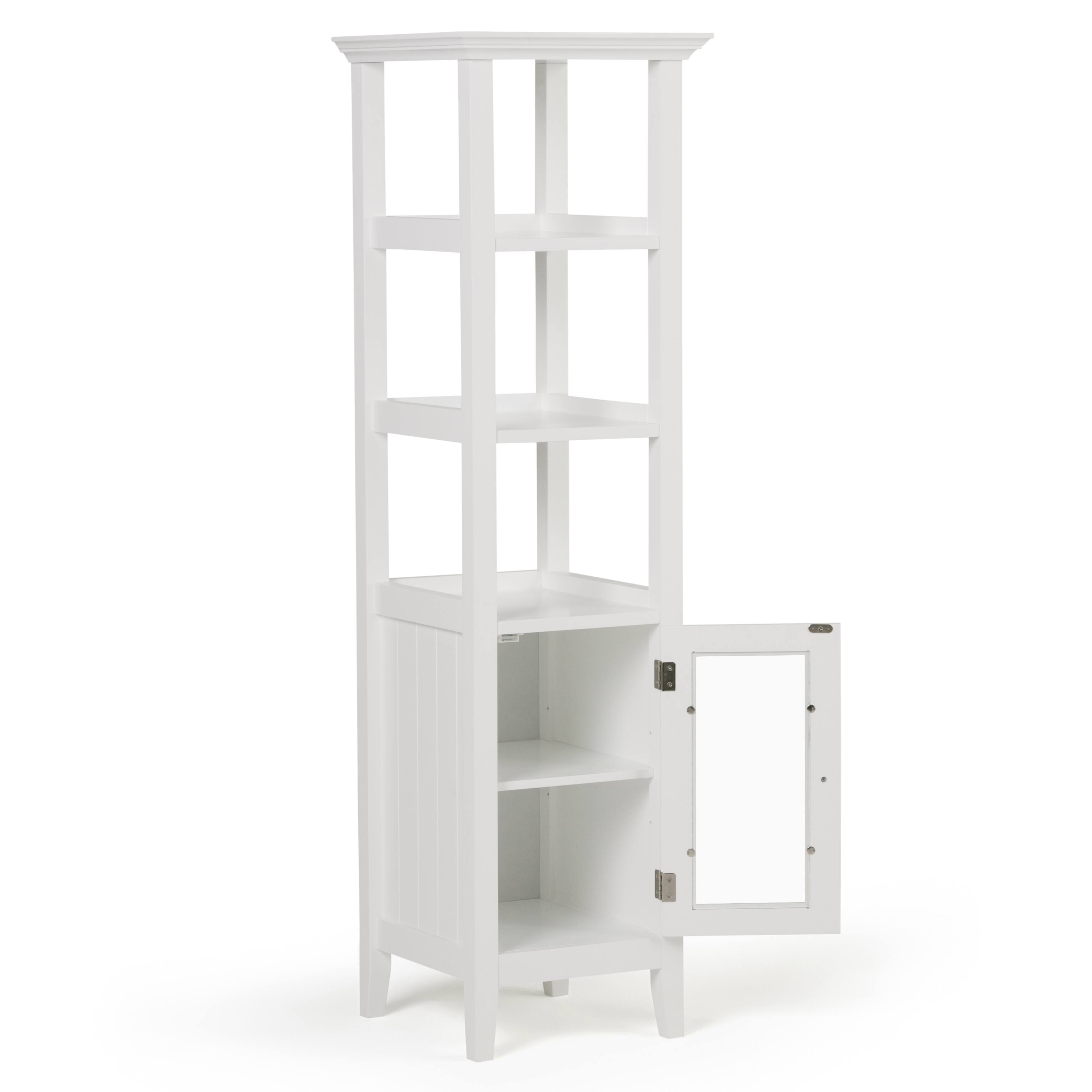 Back. Simpli Home - Acadian 56.1 inch H x 15.75 inch W Bath Storage Tower Bath Cabinet in Pure White - Pure White.