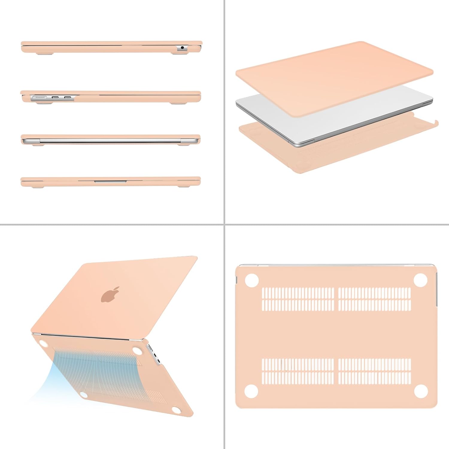 Alt View 1. mosiso - Laptop Case for MacBook Air 13 inch Case M5 A3449 M4 A3240 M3 A3113 M2 A2681 2022-2026 - Peach Fuzz.