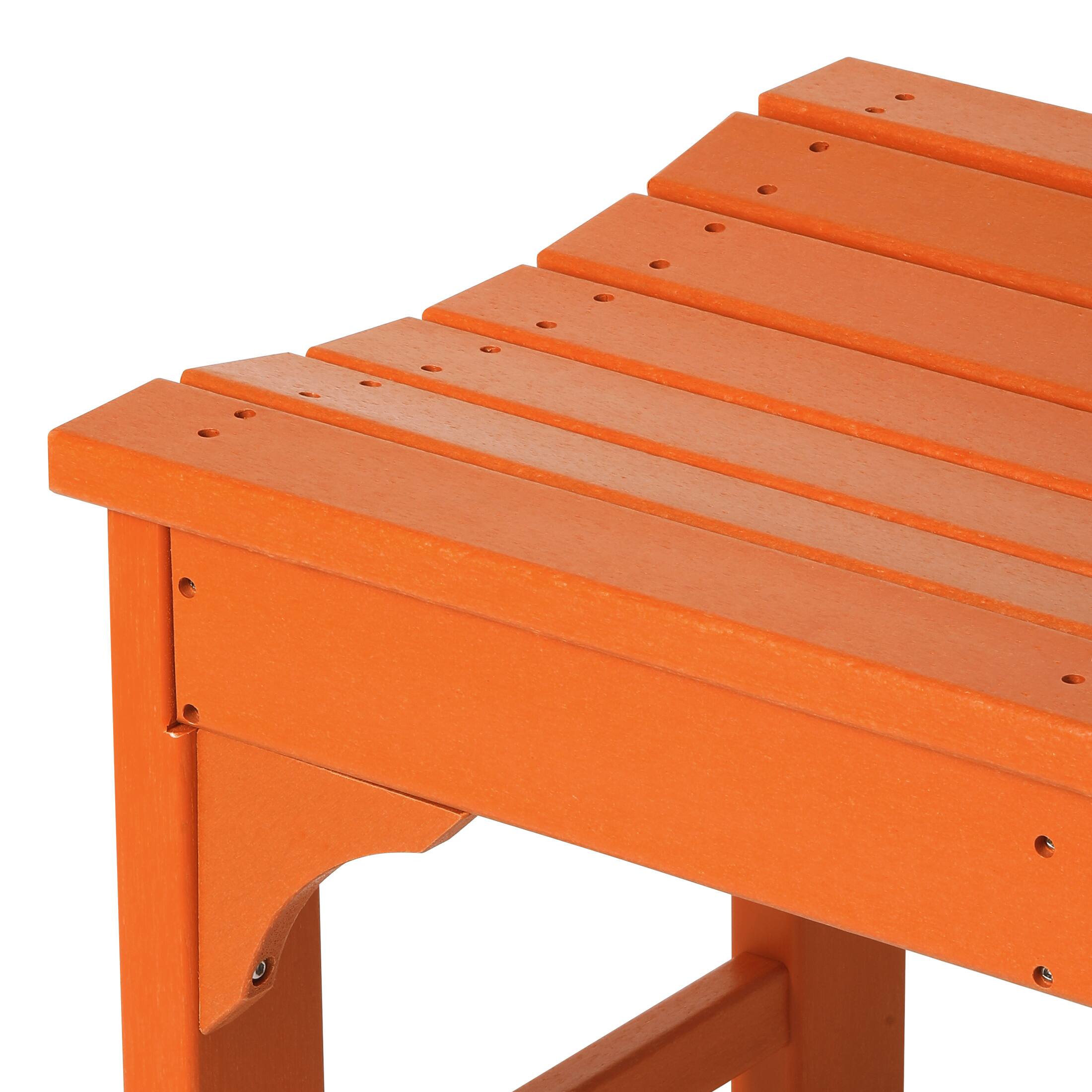 Alt View 4. WestinTrends - WestinTrends Malibu 48" length backless Poly Wood Outdoor / Garden bench - Orange.