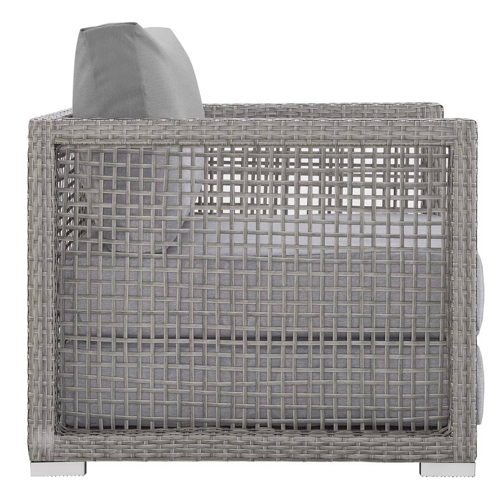 Alt View 1. Modway - Aura 3-Piece Outdoor Patio Wicker Rattan Set with All-Weather Cushions - Gray Gray.
