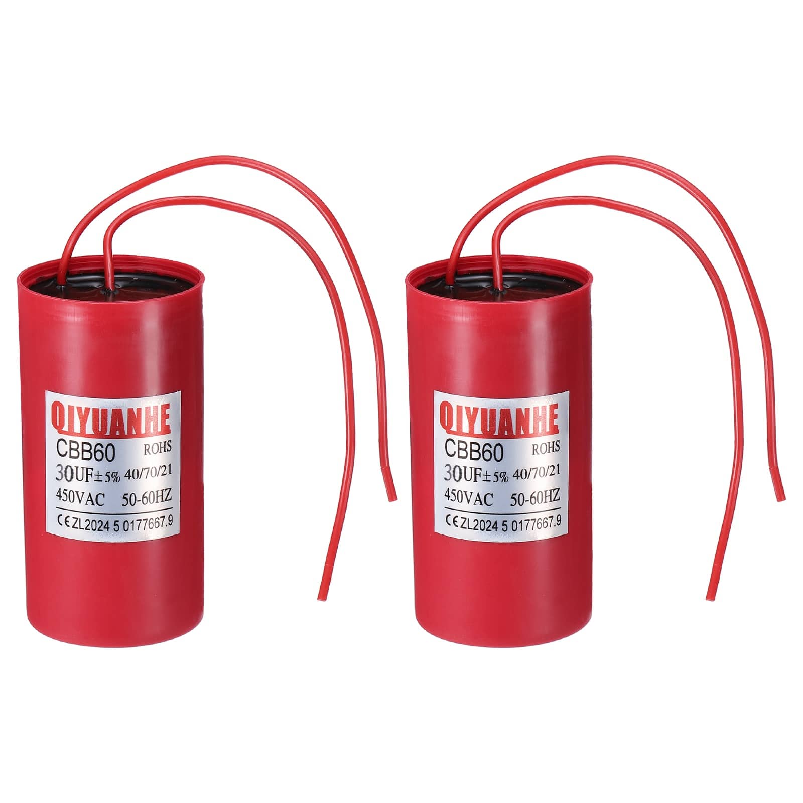 Unique Bargains - 2pcs 30uF CBB60 Run Capacitor, 450VAC Start/Run 50-60Hz for Refrigerator Motor Air Compressor - Red price history on PriceWatchPro