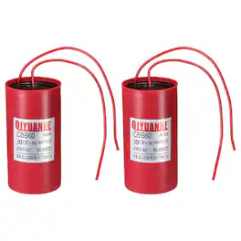 Unique Bargains - 2pcs 30uF CBB60 Run Capacitor, 450VAC Start/Run 50-60Hz for Refrigerator Motor Air Compressor - Red