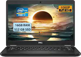 Dell - Refurbished Excellent - Latitude 5490 Laptop 14" FHD Notebook, Intel Core i7-8650U, 16GB RAM, 512G M.2-NVMe, HDMI, Type-C, Windows 11 Pro - Black