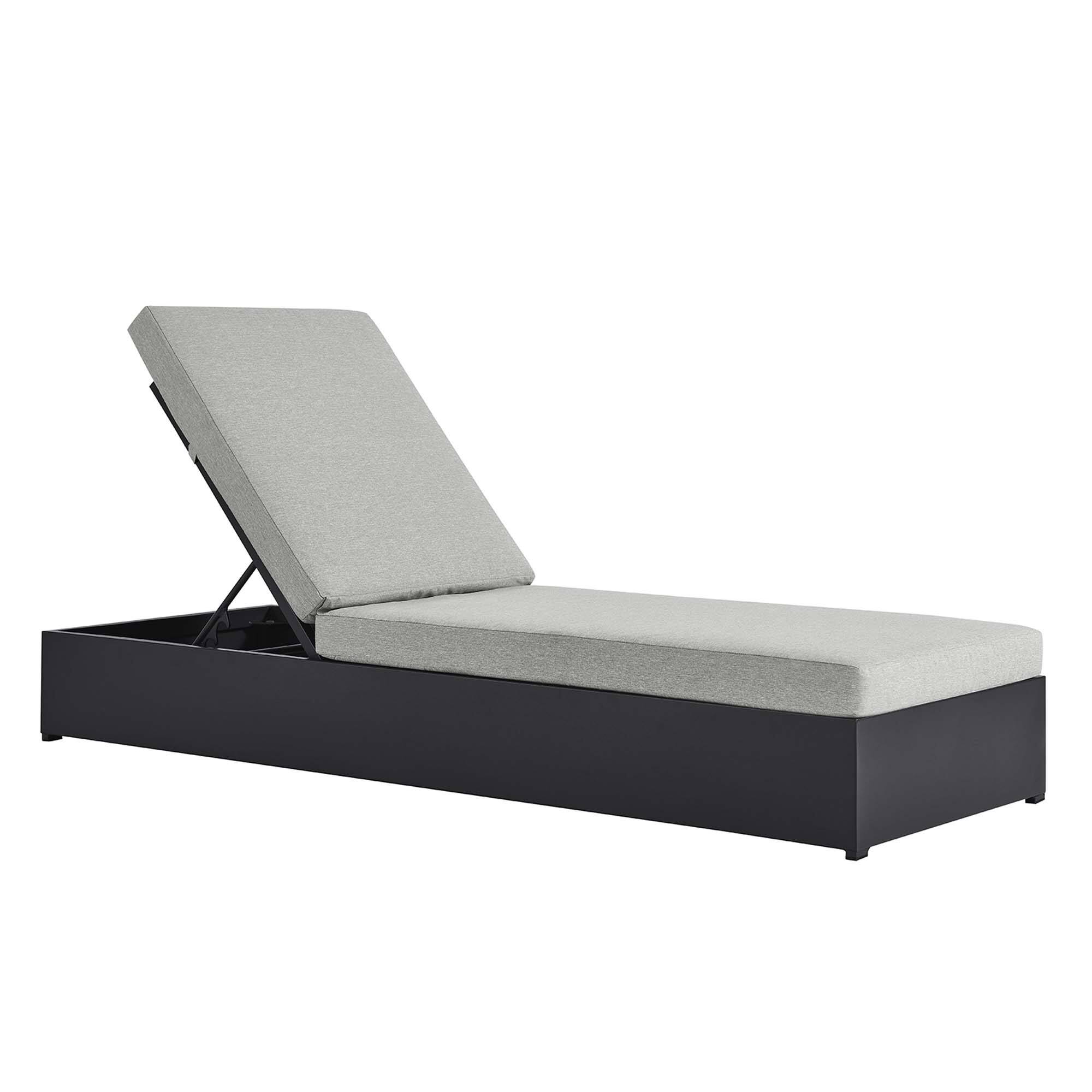 Left. Modway - Tahoe Outdoor Patio Powder-Coated Aluminum Chaise Lounge Chair by Modway - Gray Gray.