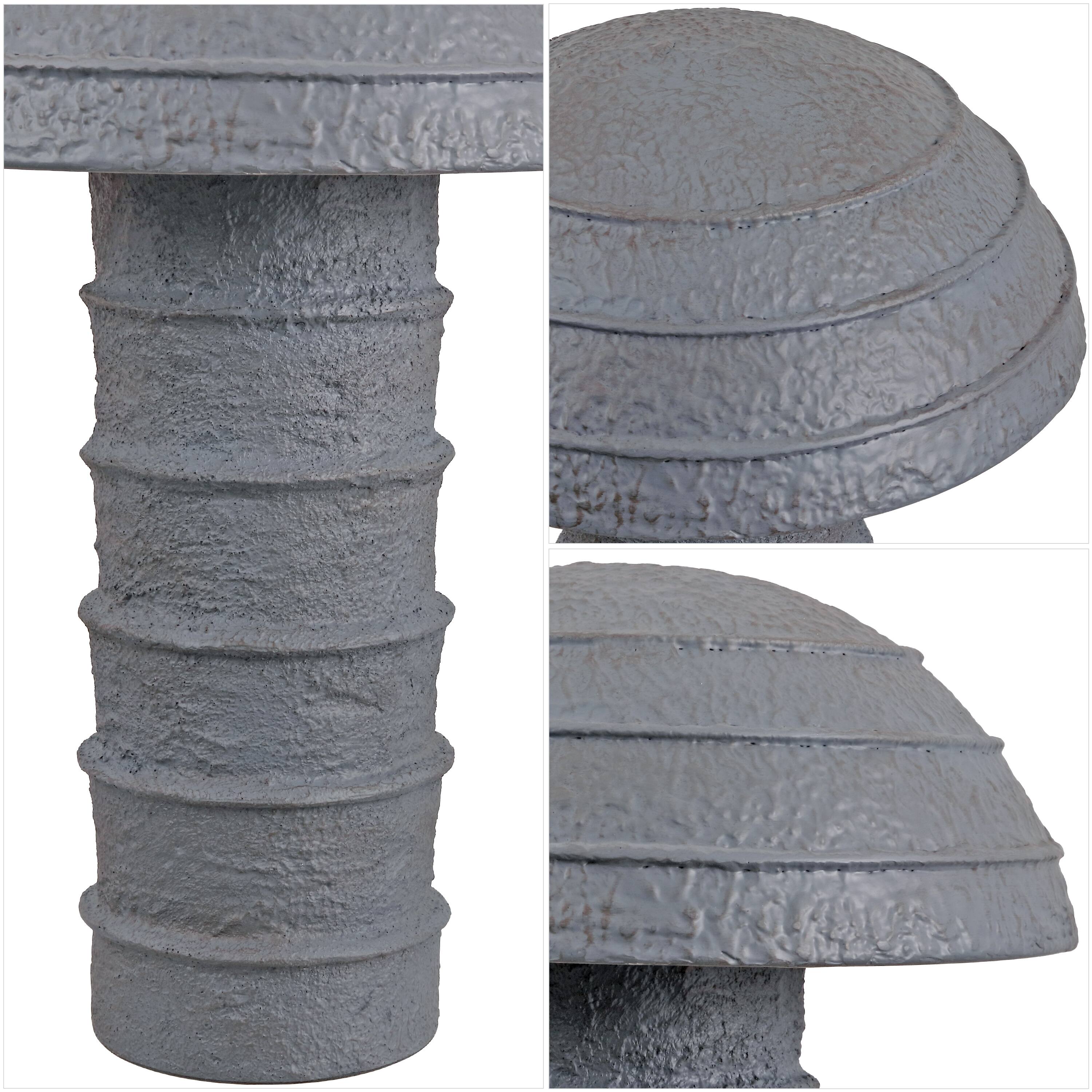 Alt View 4. Jonathan Y - Cremini 17.5 in. Modern Minimalist Plaster-Look Ribbed Mushroom Resin Cylinder LED Table Lamp, Gray (Set of 2) - Gray.