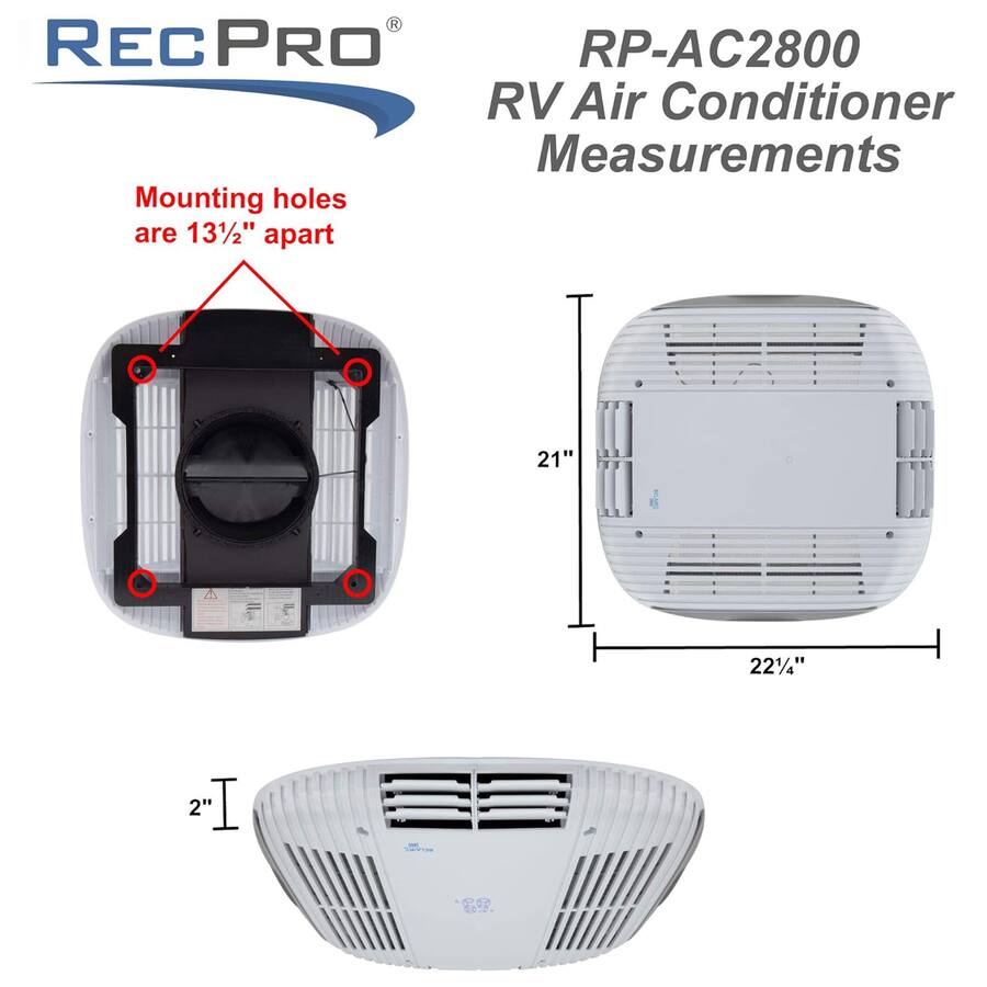Rec Pro Rp Ct RecPro RV Air Conditioner 9.5K BTU Quiet Cooling Unit with Remote ...