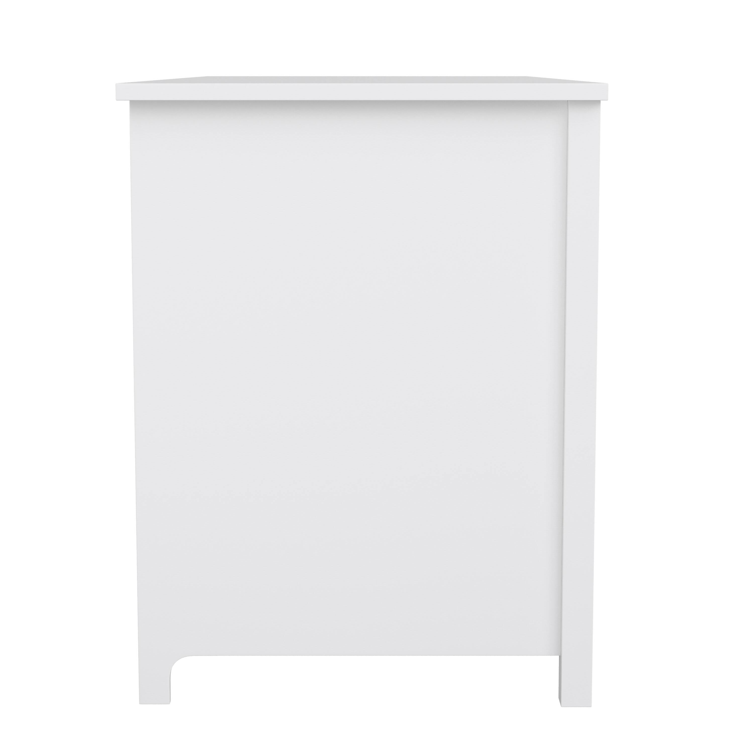 Alt View 19. Martha Stewart - Hutton White Shaker Style Home Office Desk with Storage - White Frame/Polished Brass Hardware.