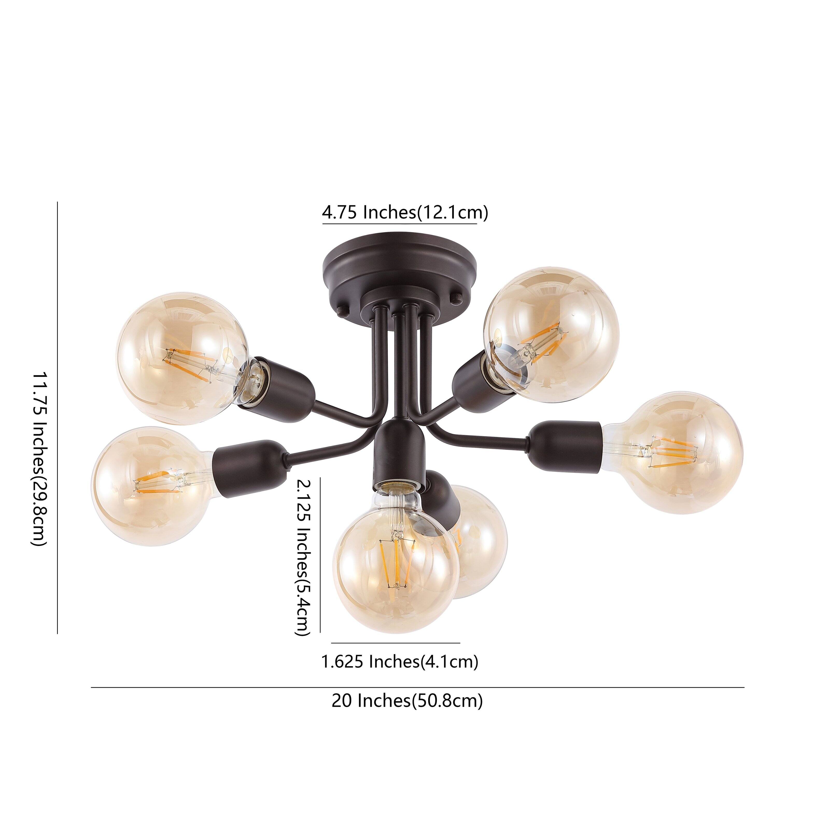 Jonathan Y Marcel 20" 6 Light Globe Farmhouse Modern Iron Bistro LED ...