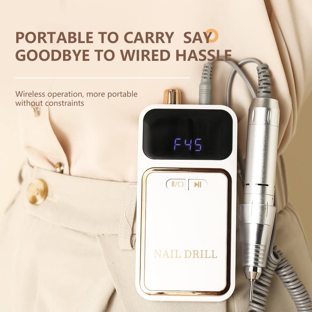 PORTABLE TO CARRY SAY GOODBYE TO WIRED HASSLE  
Wireless operation, more portable without constraints  
F45  
NAIL DRILL