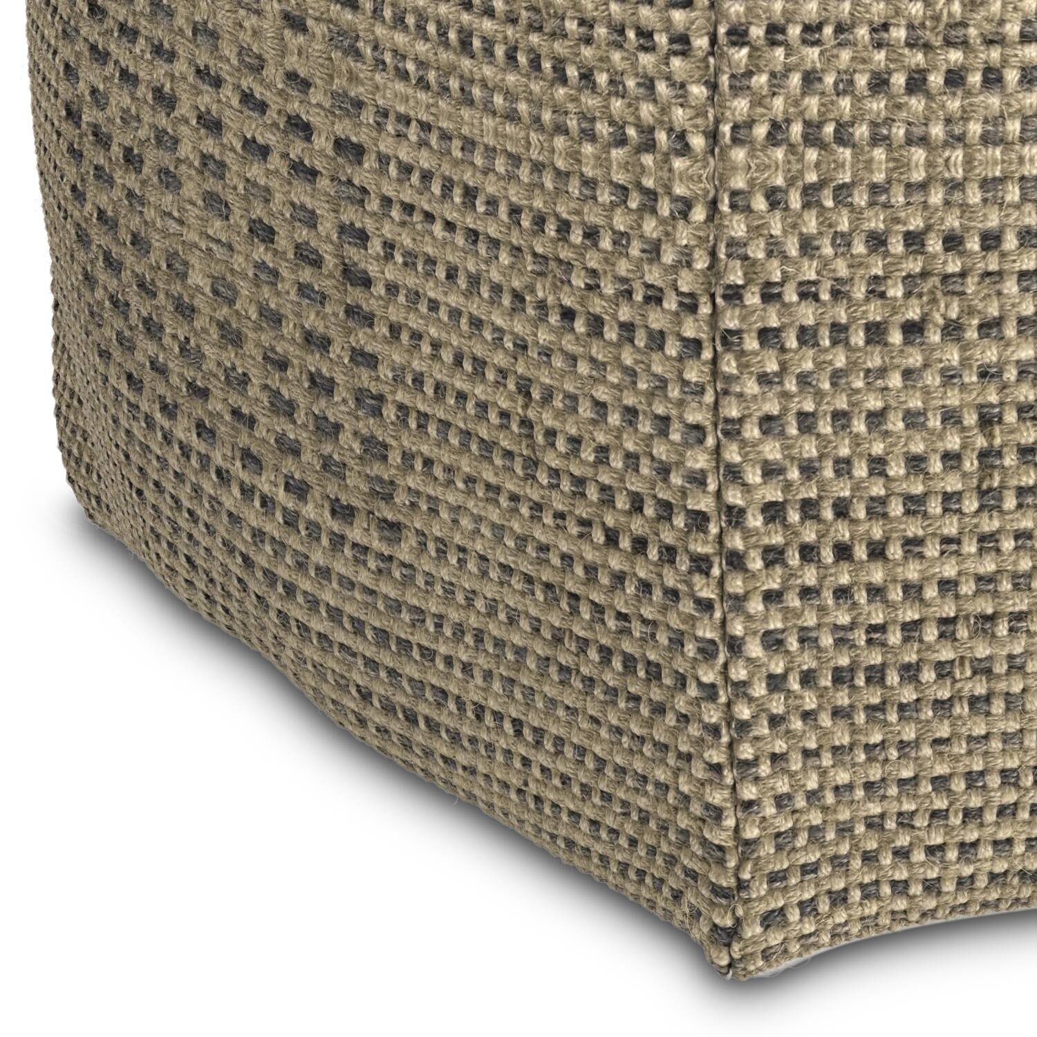 Alt View 3. Simpli Home - Simpli Home Delilah 18 inch Wide Square Pouf in Natural Handwoven Jute - Natural.