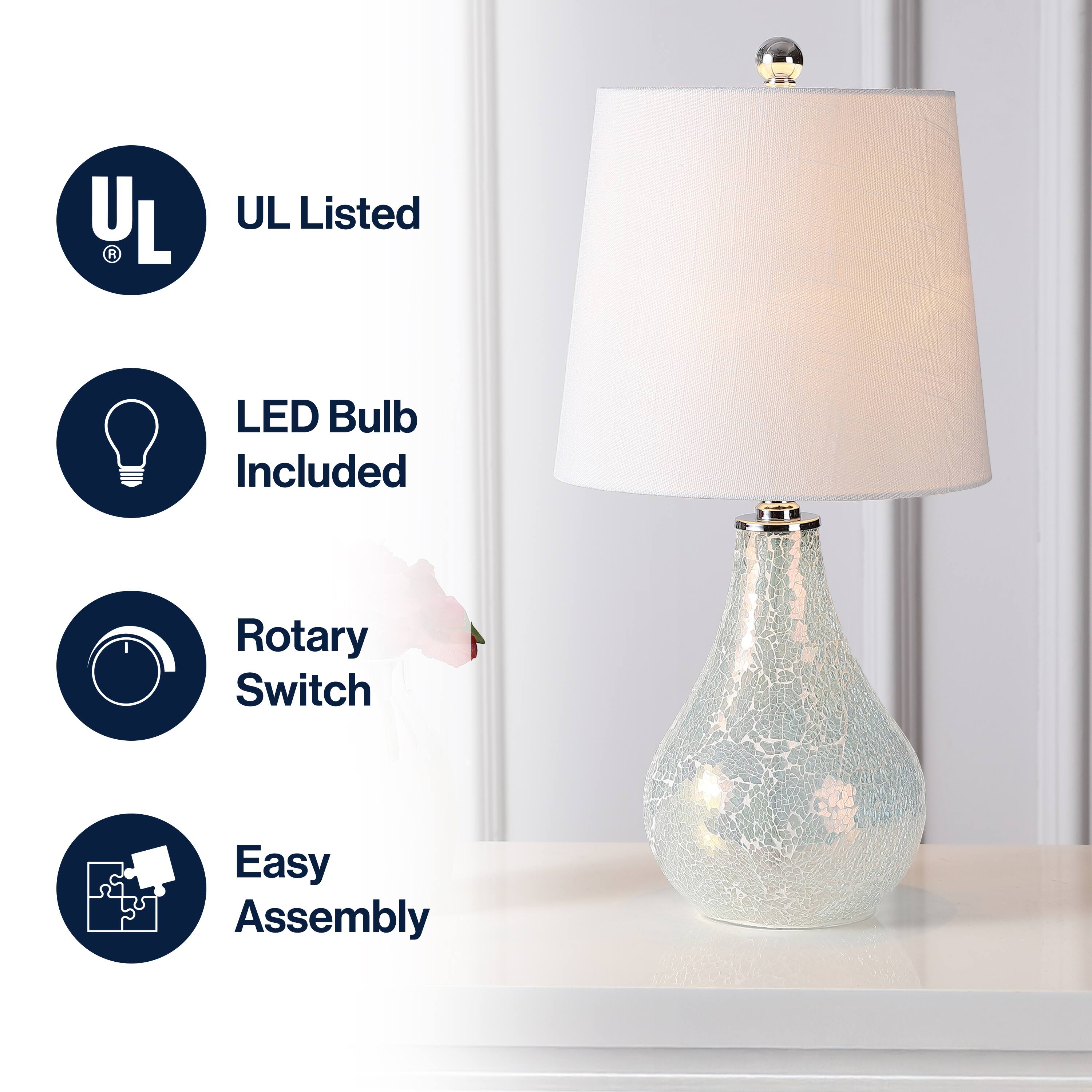 - UL Listed
- LED Bulb Included
- Rotary Switch
- Easy Assembly