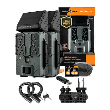SPYPOINT FORCE-PRO-S2.0
2 YEAR WARRANTY
FORCE-PRO-S 2.0
ZP pNT GEUT
LG8 s i atore SOLAR TRAIL CAMERA
CAMRA DE CHASSE SOLAIRE
48 MP PHOTOS - 14 VIDÉOS/VIDEOS
32 GB
32 GB
SPYPOINT
FORCE-PRO-S2.0
SOLAR TRAIL CAMERA
CAMERA DE CHASSE SOLAIRE
48 MP PHOTOS - 14 VIDÉOS/VIDEOS
32 GB
32 GB