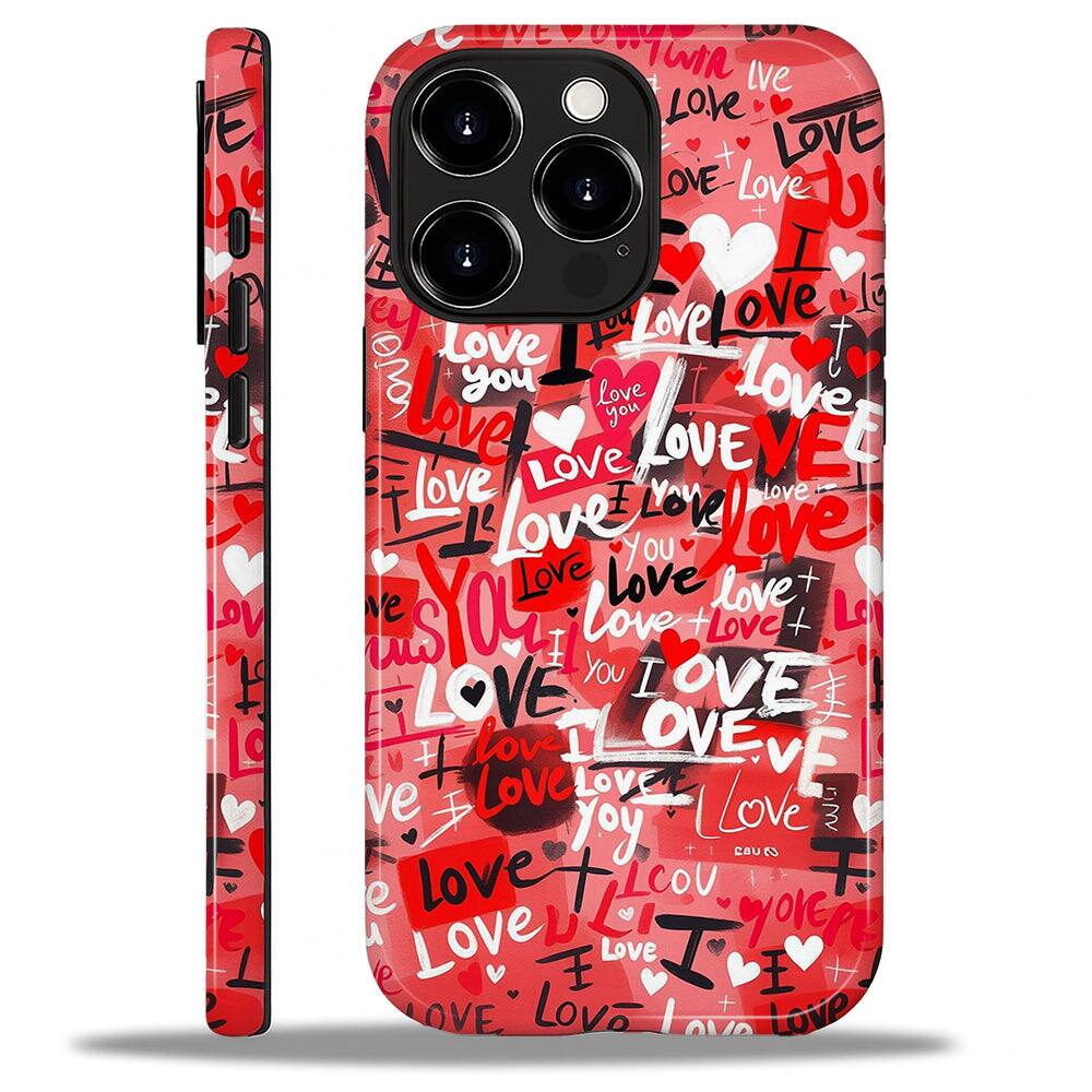 BUBM - Smartphone Case for iPhone - 2-Layer Durable Smartphone Protection Case - Love Overload - Love Overload for iPhone 16 Pro