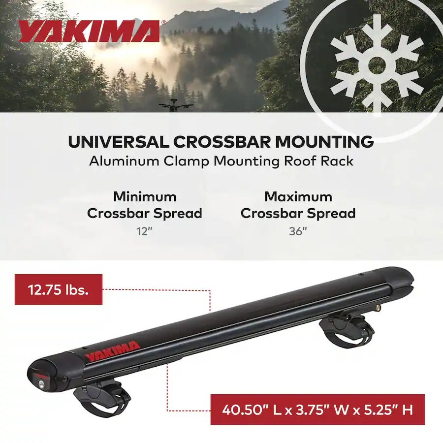 Overhang Rack Yakima FatCat EVO 6 Skis or 4 Snowboards Mount Roof Rack, Fits T Slot ...