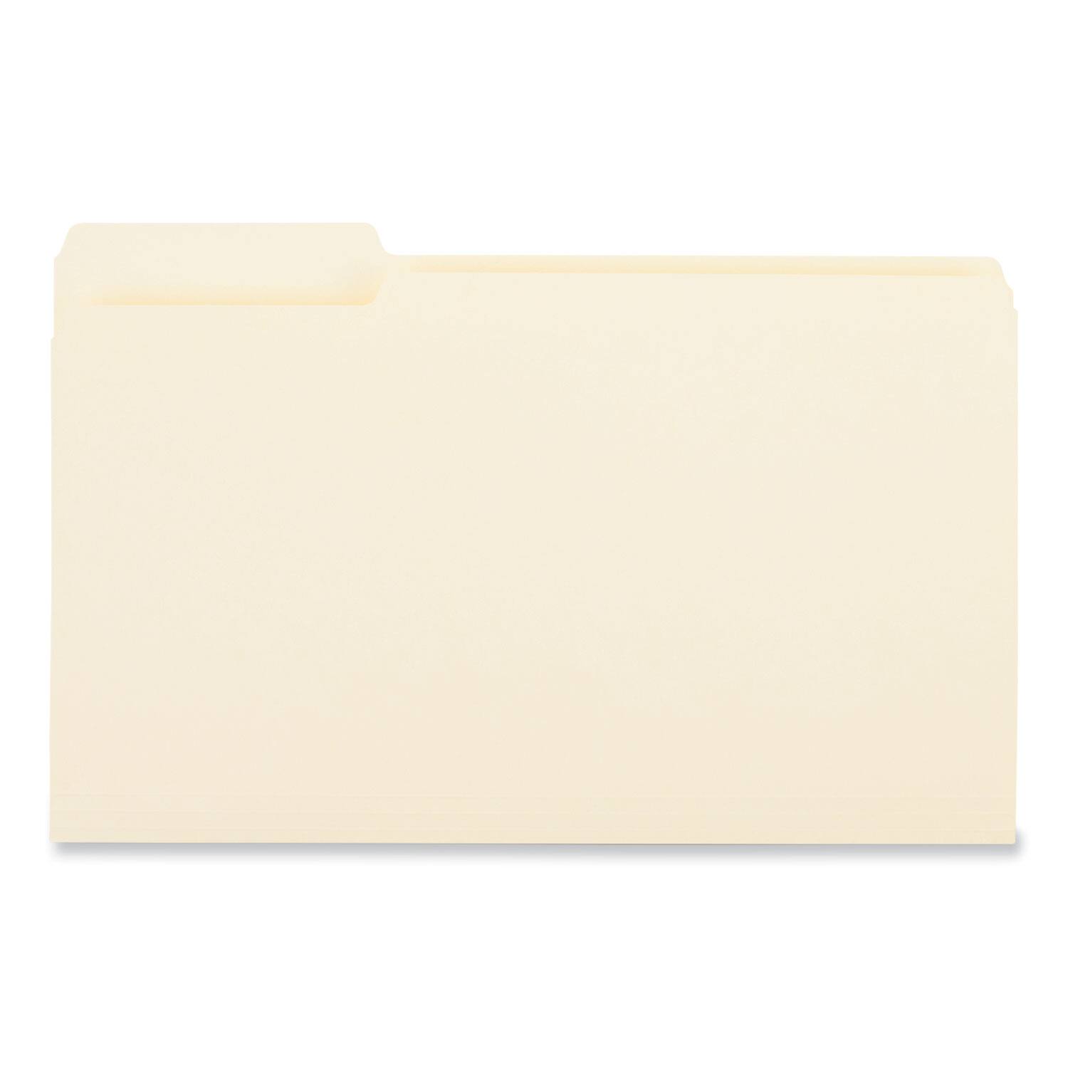 Angle. Universal - Top Tab File Folders, 1/3-Cut Tabs: Left Position, Legal Size, 0.75" Expansion, Manila, 100/Box.