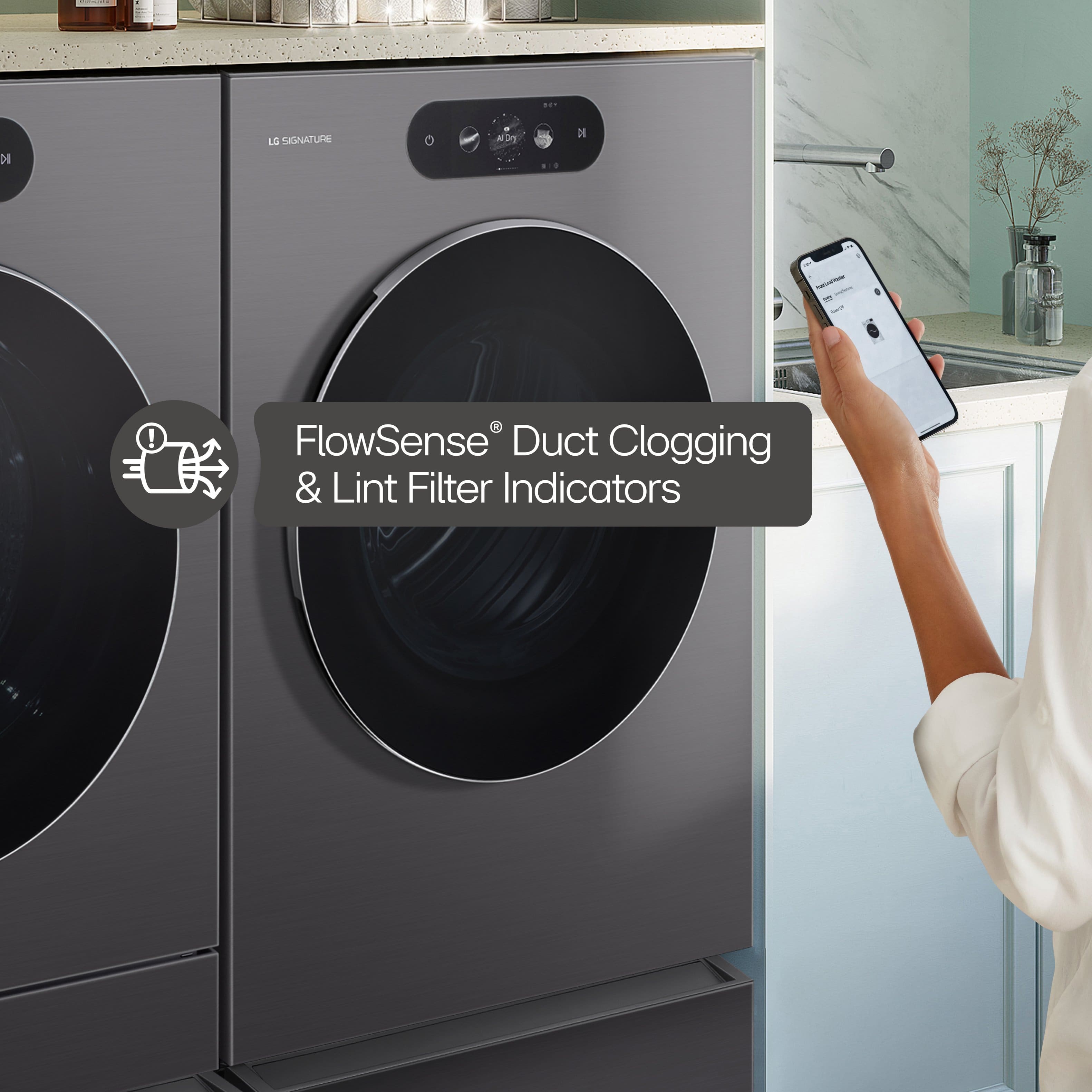 LE SIGNATURE, FlowSense Duct Clogging & Lint Filter Indicators