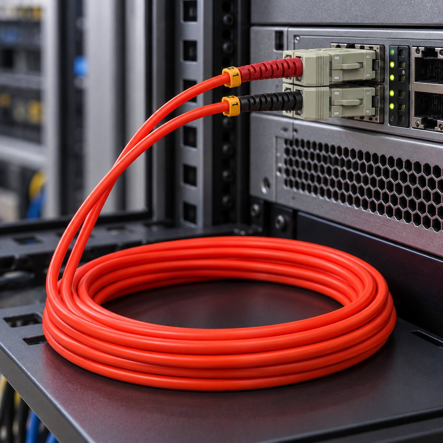 Back. Sanoxy - 15m SC/SC Duplex 62.5/125 Multimode OM1 Fiber Optic Cable - Multi.