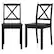 Front. Costway - Dining Chair Set of 2 Kitchen Side Chairs with Rubber Wood Legs & Cross Back - Black.