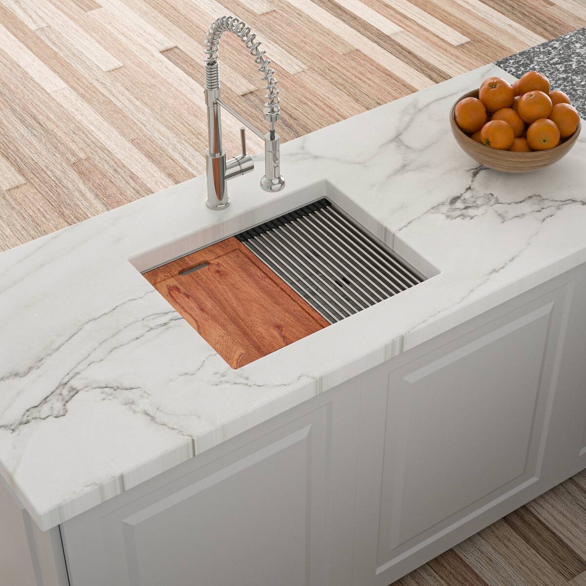Ropilly 23 x 19 inch undermount workstation kitchen sink, 16 gauge ...