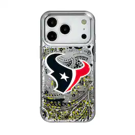 Keyscaper - NFL - Houston Texans - iPhone Paisley Design Glitter Case - 14 - Multicolor