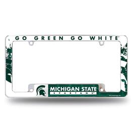 Rico Industries - Michigan State Spartans Chrome Metal License Plate Frame with Bold Full Frame Design - Multi