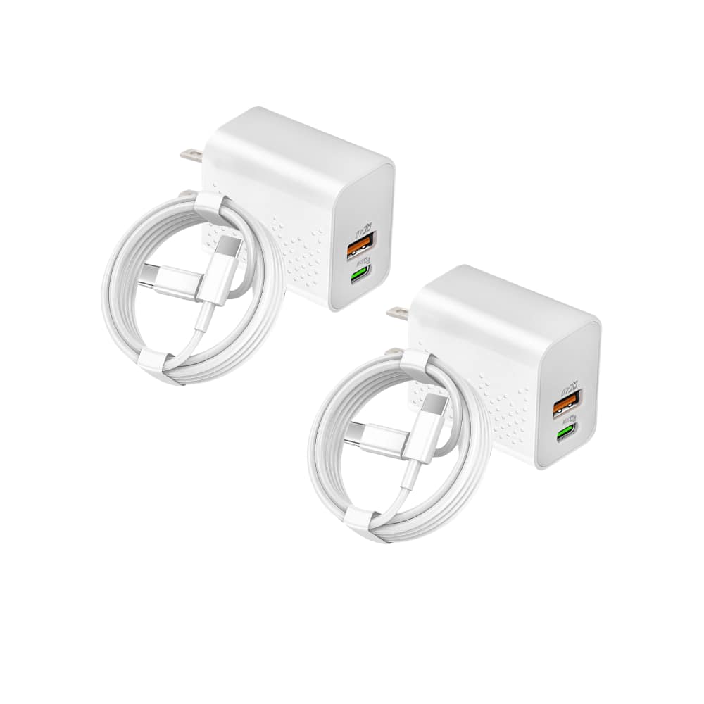 Qixxronics - 2Pack 35W Type-C Fast Charger 3FT USBC Cable for Google Pixel 10/10A/10 Pro/9/9 Pro Pixel 8/8a/7/7a Pixel 6/6a/6 Pro/5 - White