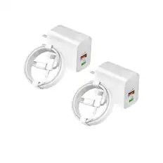Front. Qixxronics - 2Pack 35W Type-C Fast Charger 3FT USBC Cable for Google Pixel 10/10A/10 Pro/9/9 Pro Pixel 8/8a/7/7a Pixel 6/6a/6 Pro/5 - White.