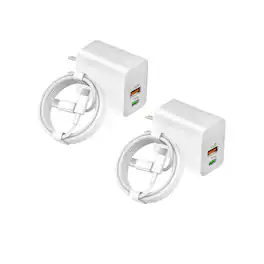 Qixxronics - 2Pack 35W Type-C Fast Charger 3FT USBC Cable for Google Pixel 10/10A/10 Pro/9/9 Pro Pixel 8/8a/7/7a Pixel 6/6a/6 Pro/5 - White