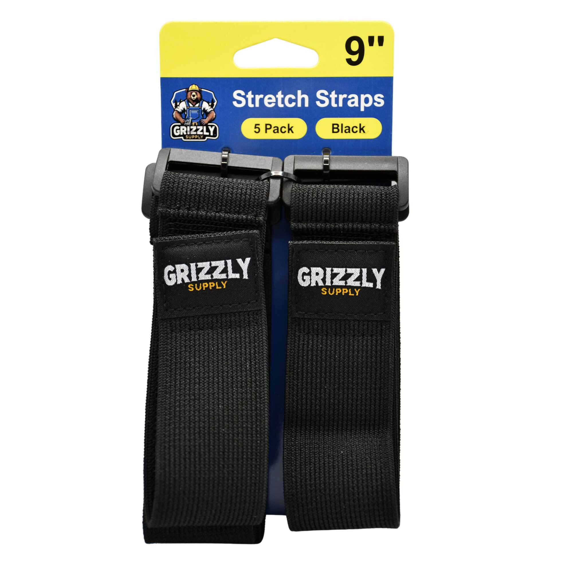 9" Stretch Straps GRIZZLY 5 Pack Black GRIZZLY SUPPLY GRIZZLY SUPPLY GRIZZLY SUPPLY