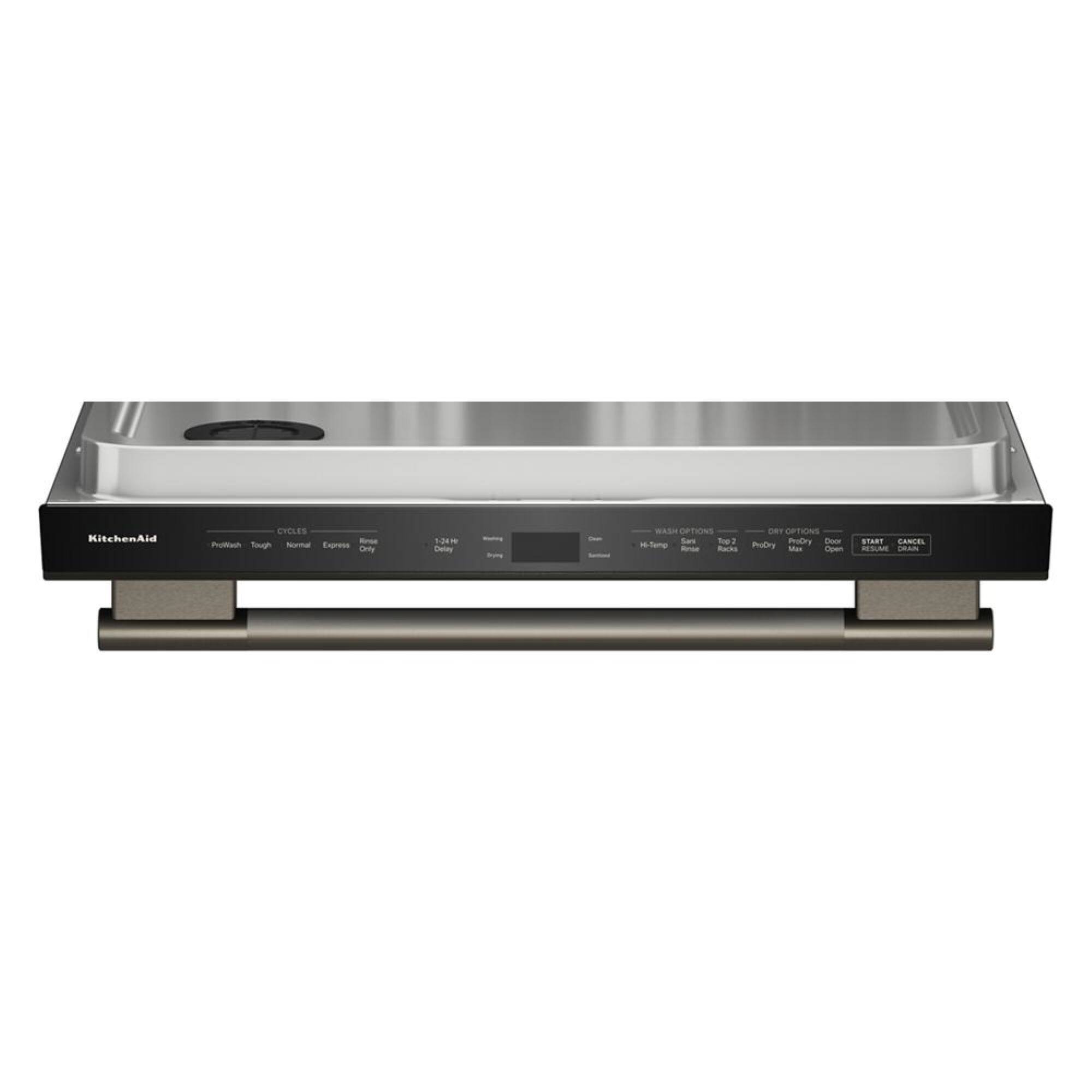 KitchenAid CYCLES - - Wash - Dry - - Sere - - DeY OPTIONS Prodry -ooe Pb  Coen A CANCE RESUAN -