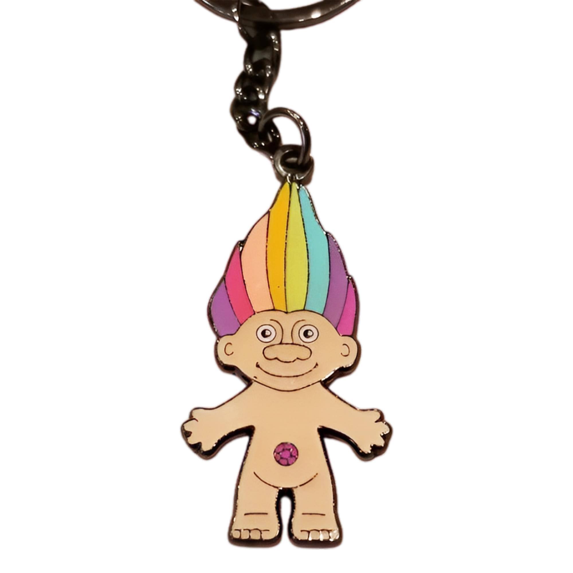 Alt View 1. Culture Fly - Trolls Rainbow Hair Troll Enamel Charm Keychain - Multi-Colored.