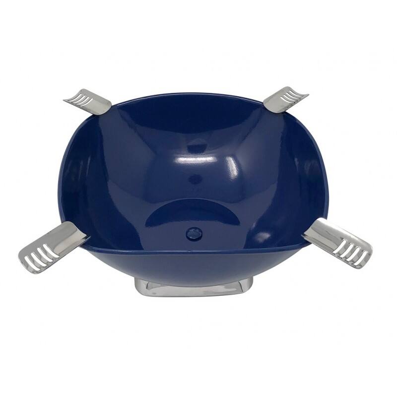 Alt View 1. Prestige - Smokin Ash' Quadrangle Cigar Ashtray (Blue) - Gloss Metallic Blue Finish.