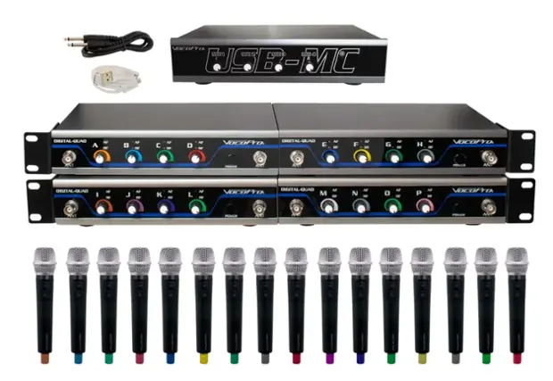 Front. VocoPro - USB-ACAPELLA-16 Wireless Handheld Microphone System with Audio Interface.