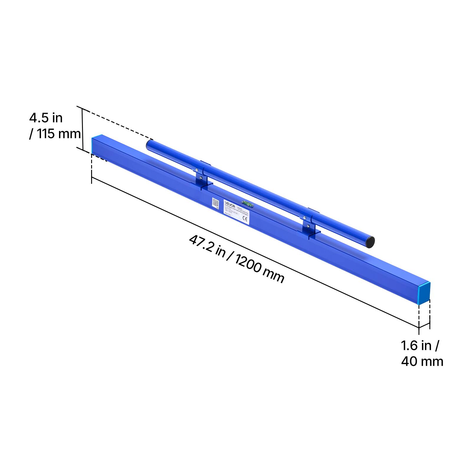 4.5 in / 115 mm  
47.2 in / 1200 mm  
1.6 in / 40 mm