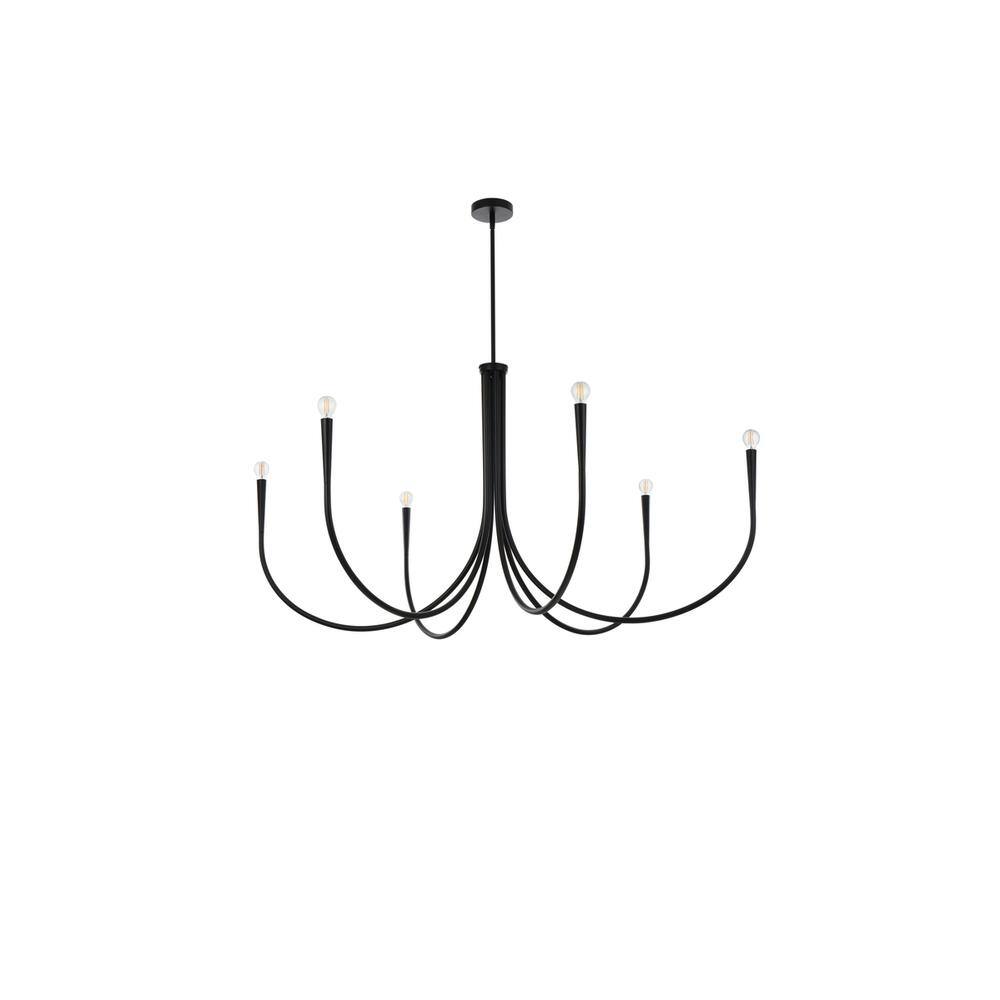Left. Living District - Layne 50 inch chandelier in Black - Black.