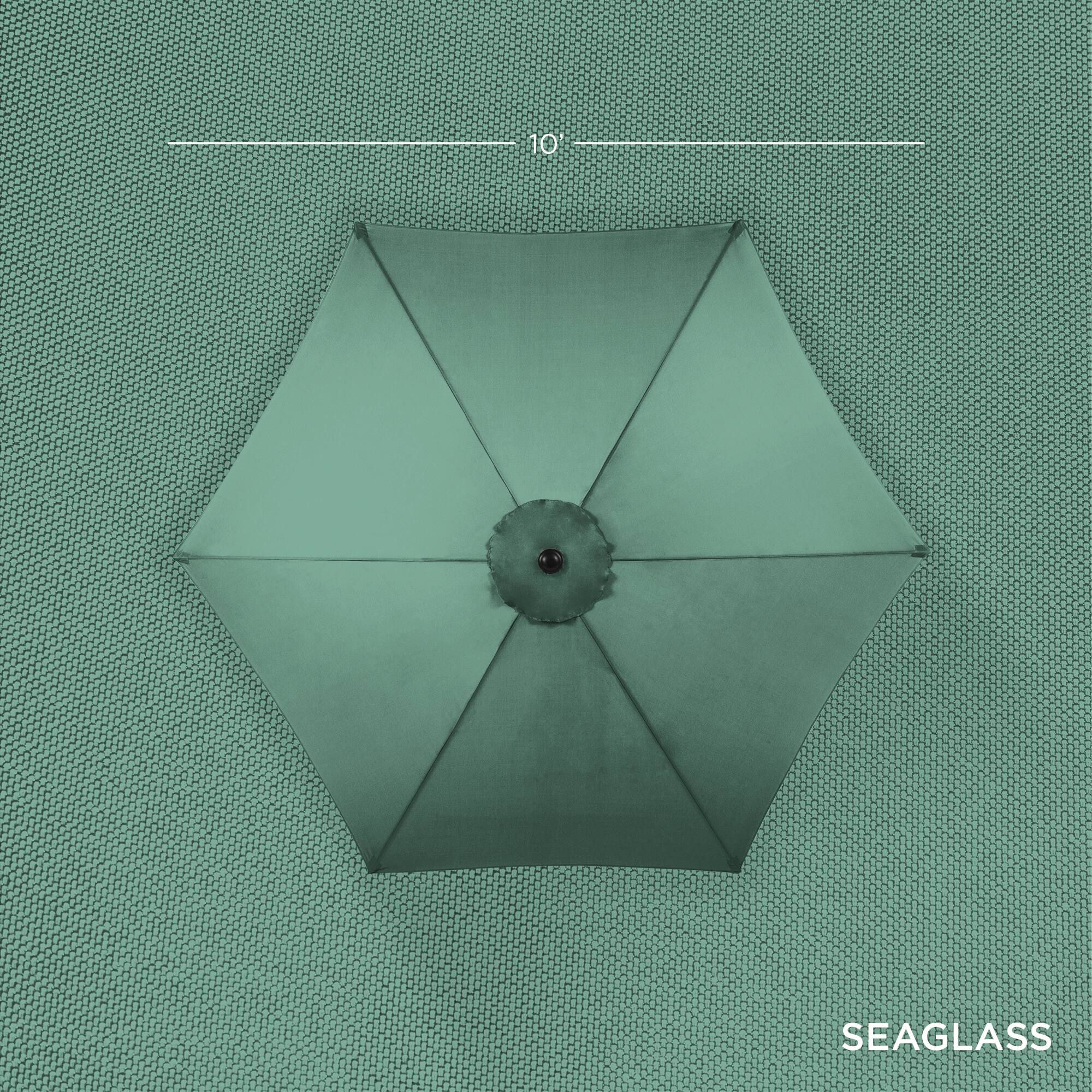 Alt View 3. Best Choice Products - Best Choice Products 10ft Outdoor Steel Market Patio Umbrella w/ Crank, Tilt Push Button, 6 Ribs - Seaglass - Seaglass.