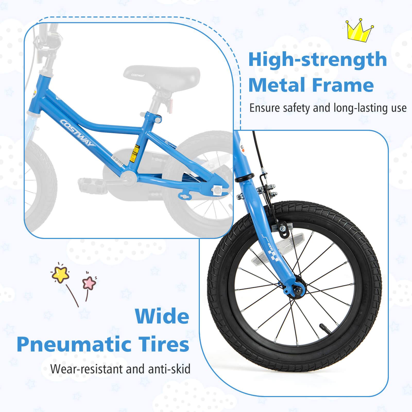 COSTWAY

High-strength Metal Frame  
Ensure safety and long-lasting use

Wide Pneumatic Tires  
Wear-resistant and anti-skid