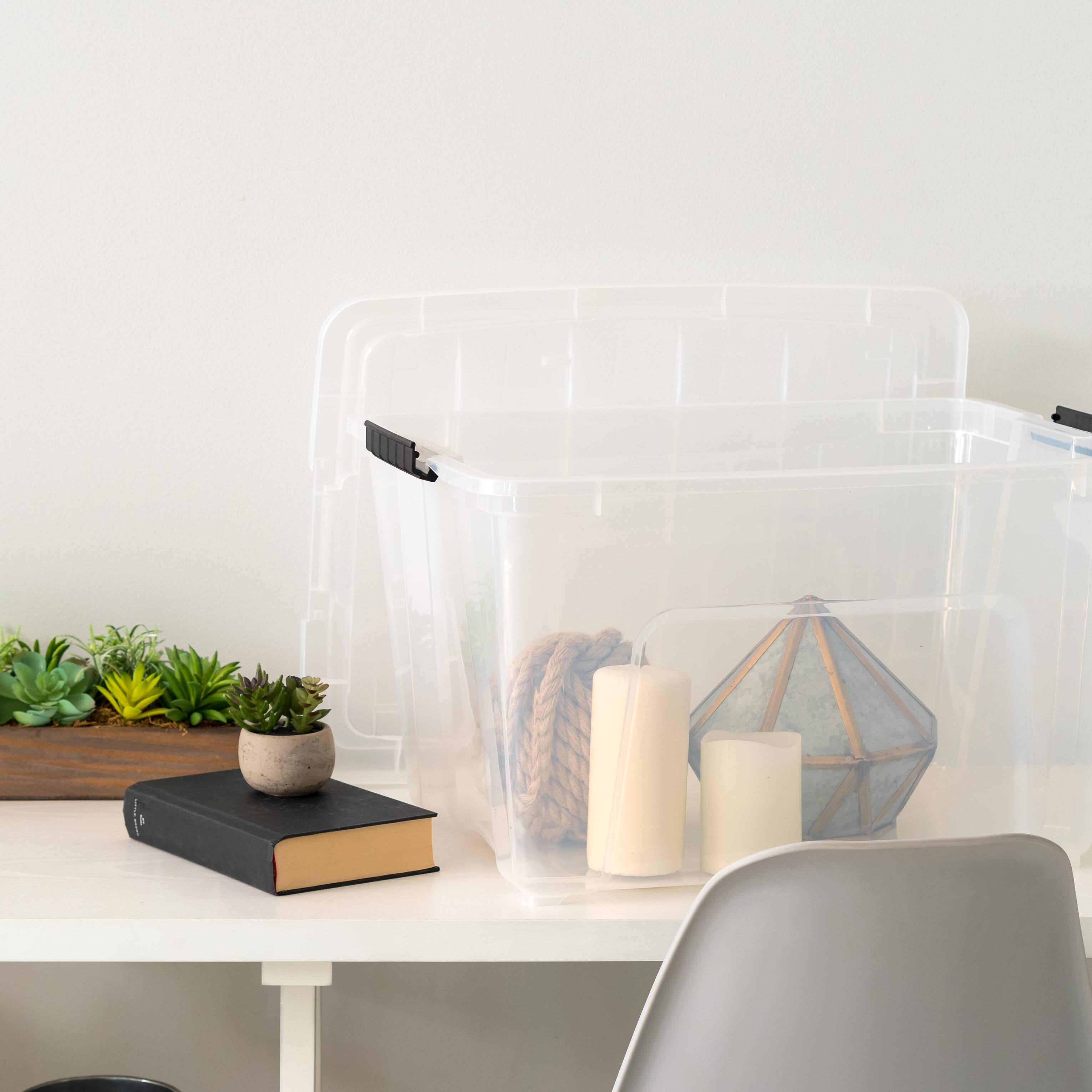 Alt View 5. IRIS USA - 53qt Plastic Storage Bins with Lids and Secure Latching Buckles.