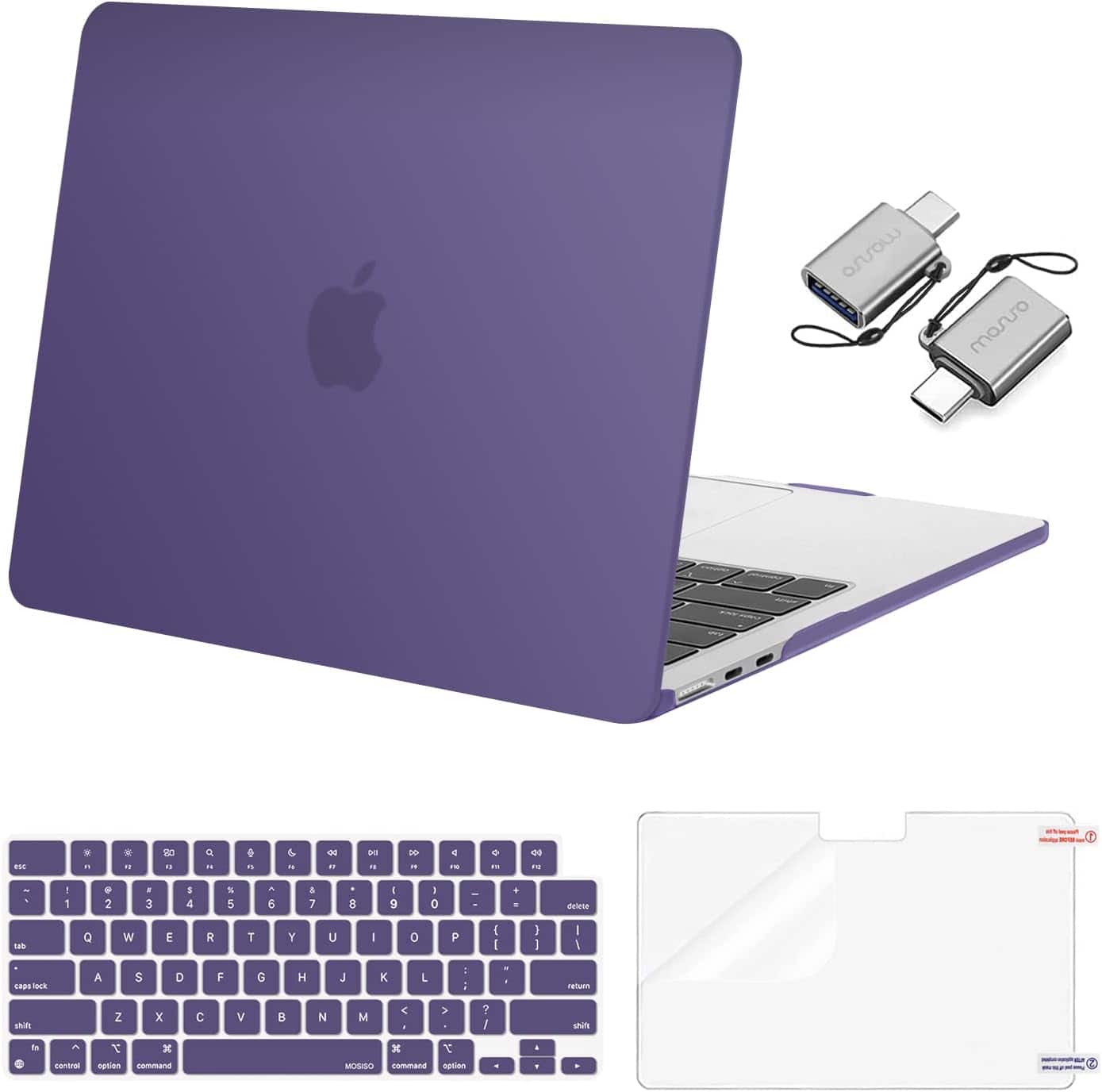 mosiso - Case for MacBook Air 13 inch M5 M4 M3 M2 A3449 A3240 A3113 A2681 (2022-2026) - Imperial Purple