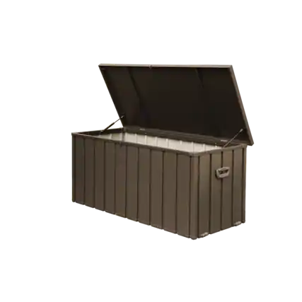 Front. HOMLUX - Outdoor Storage Deck Box Waterproof Large Patio Storage Bin for Outside Cushions Garden Tools Lockable Brown - Brown.