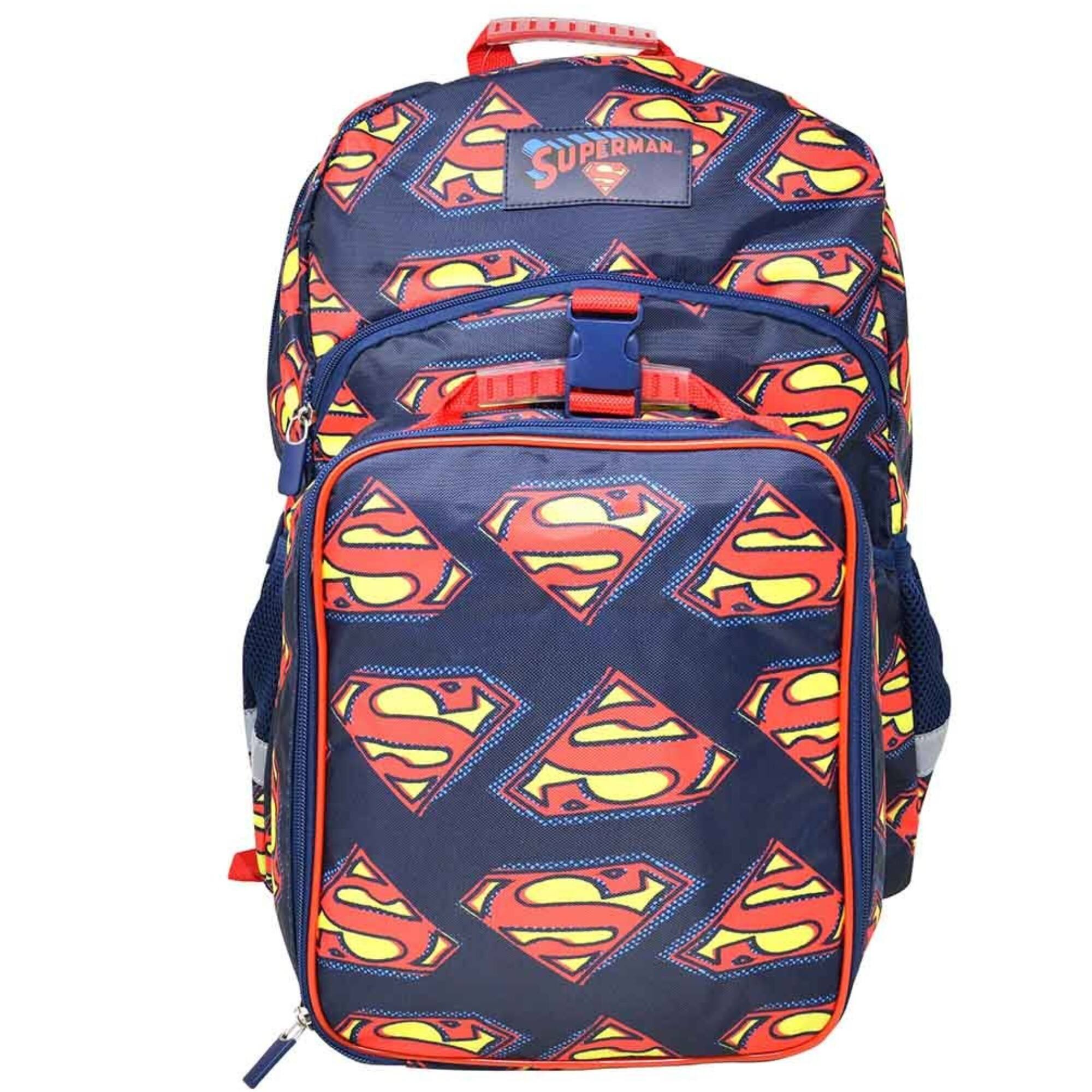 Alt View 1. Bioworld - Bioworld Superman Logo All-Over Print 16" Premium Backpack & Lunch Kit Set - Assorted Pre-Pack.