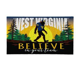 Evergreen Enterprises - West Virginia Mountaineers 28" x 16" Bigfoot Believe in Your Team Turf Door Mat - Multicolor