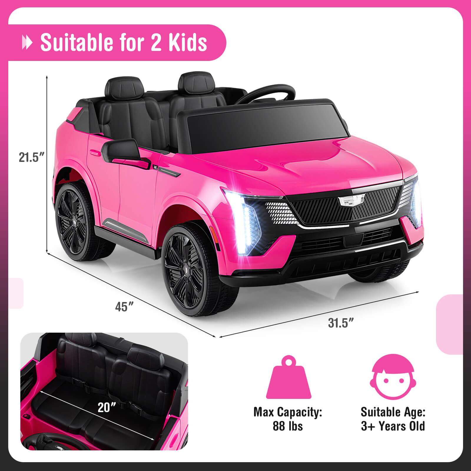 Suitable for 2 Kids

- Height: 21.5"
- Length: 45"
- Width: 31.5"
- Seat Width: 20"

Max Capacity: 88 lbs

Suitable Age: 3+ Years Old