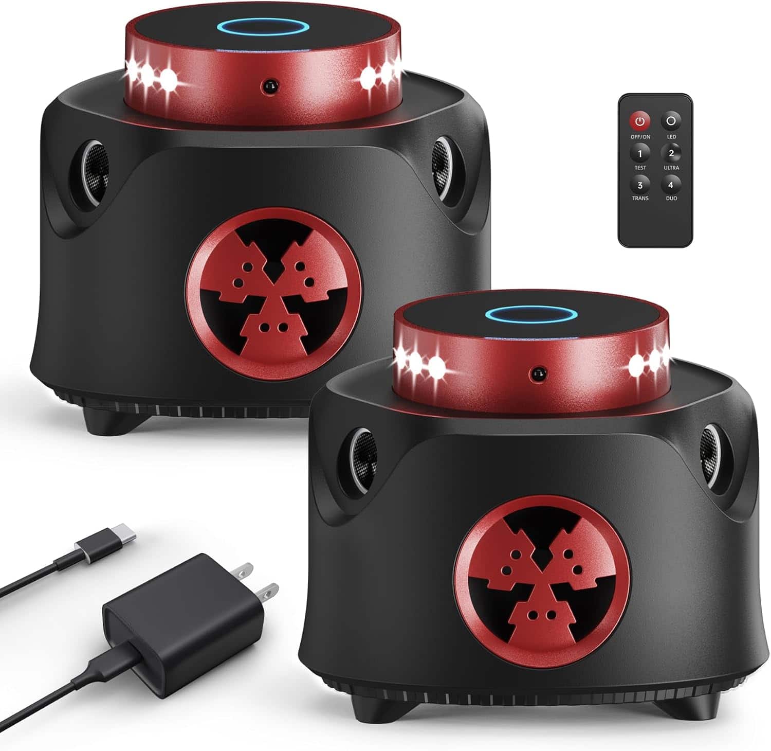 360° Protection Ultrasonic Mouse Repeller, Repels Mice Rats Squirrels, 2-Pack for Home Garage Kitchen, No Poisons