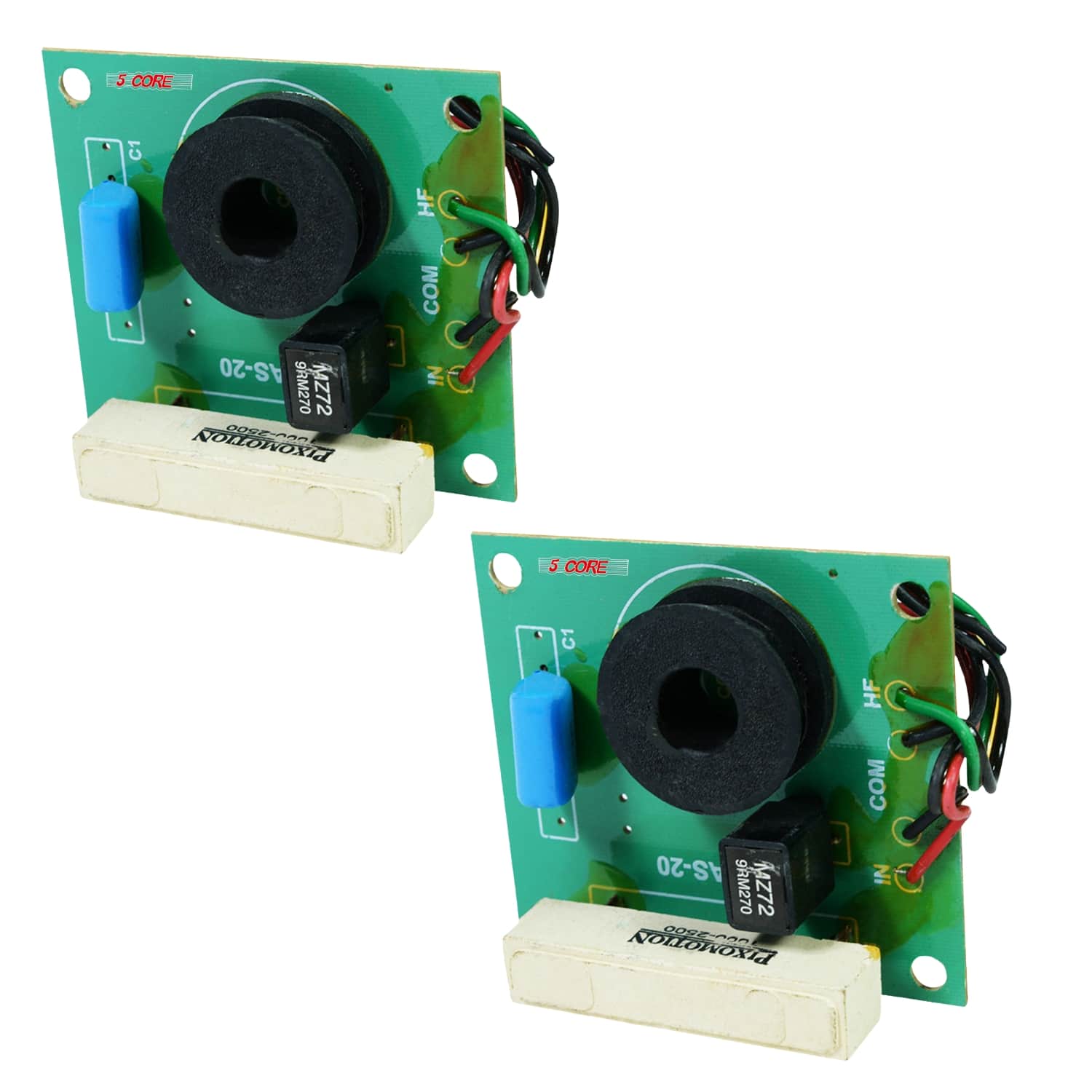 5 CORE - 1 Way Passive Cross Over Network Frequency Divider Metalised Polyester Capacitors - Green